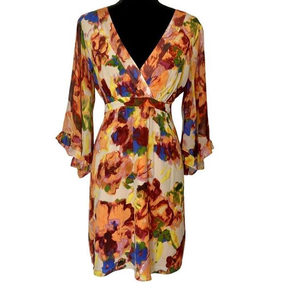 Anthropologie Dresses & Skirts - ANTHROPOLOGIE Maeve Jaida  Floral Silk Kimono Dress Size 12